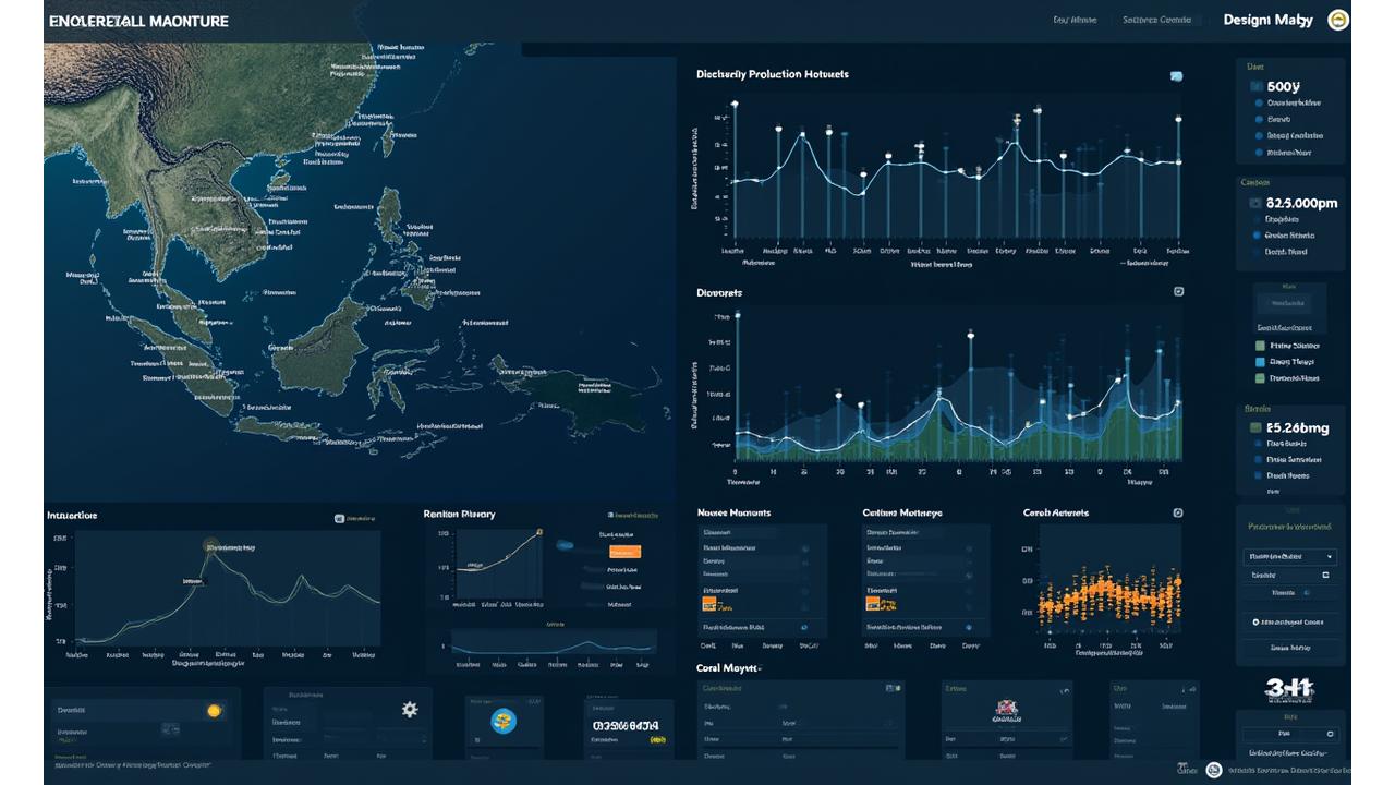 Dashboard interativo de monitoramento ecológico marinho com gráficos, mapas de calor e alertas em tempo real