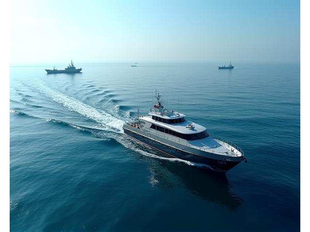 Barco de patrulha monitorando uma área de pesca